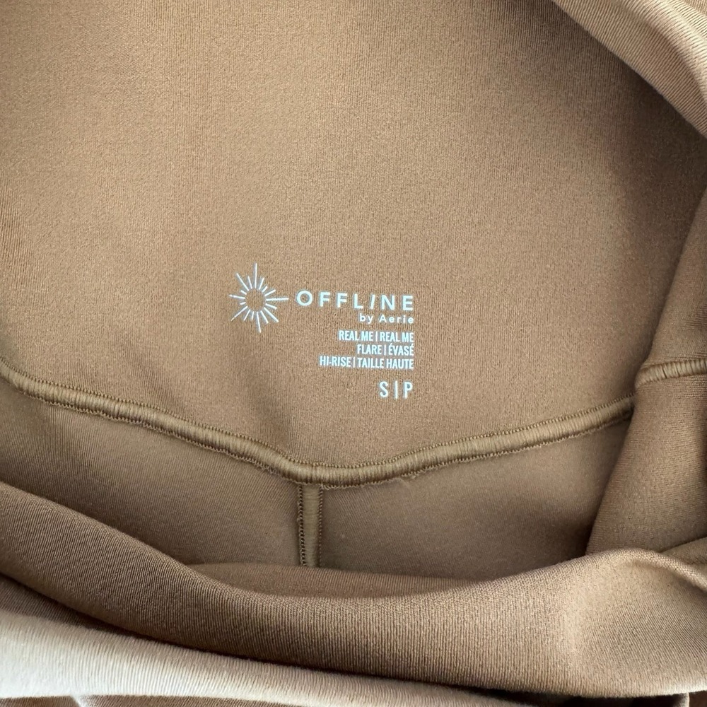 Aerie Offline Real Me Crossover‎ Flare Leggings Small Mustard Ecru - Picture 5 of 13
